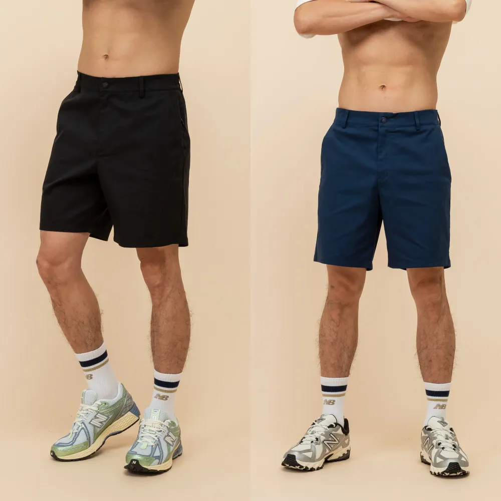 【NEW BALANCE】NB 斜紋短褲_男性_深藍/卡其/黑色_MS51583BK_MS51583NNY_MS51583SOT(美版 版型偏大)
