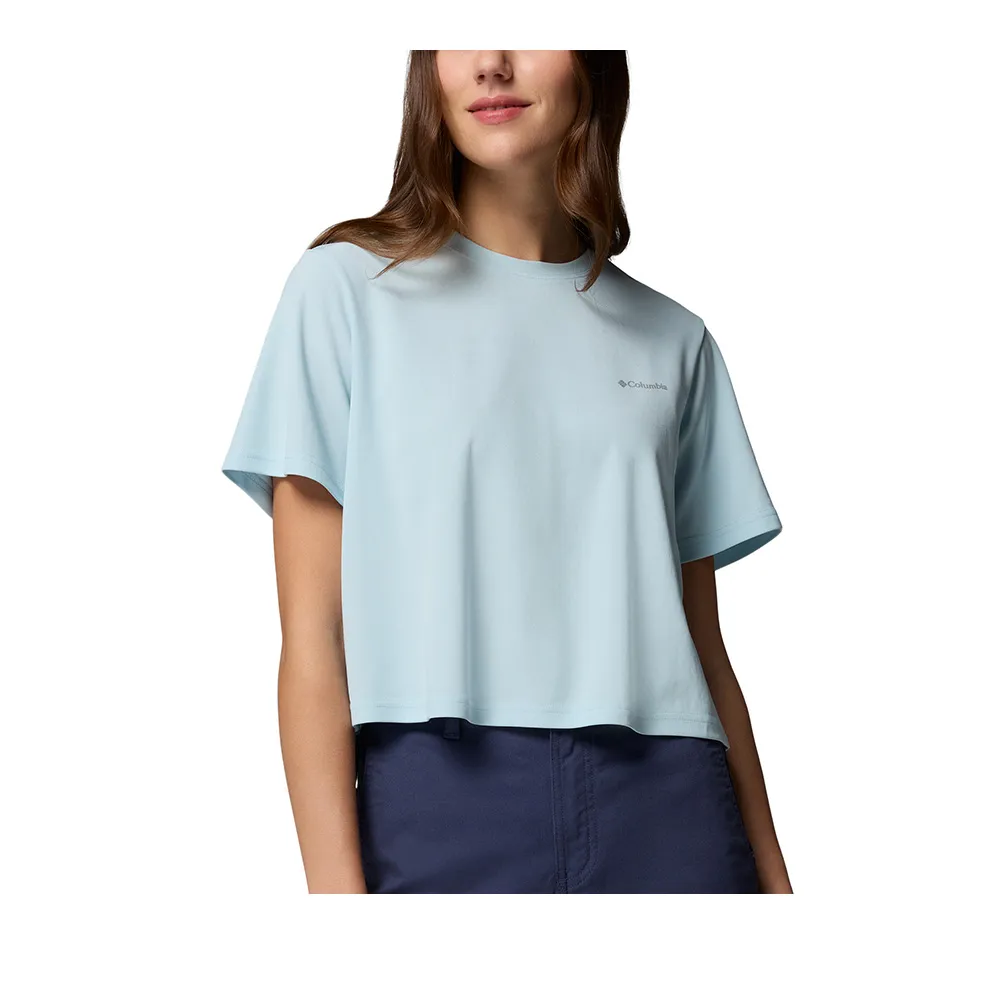 【Columbia 哥倫比亞】女款-涼感快排短袖上衣-Chill Creek™ Pique SS Tee-晴空藍(UAR74920HO/KS)