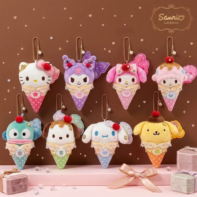 【SANRIO 三麗鷗】正版吊飾可麗餅冰淇淋Kitty酷洛米美樂蒂帕恰狗布丁狗漢頓閨蜜女友生日禮物聖誕交換禮物