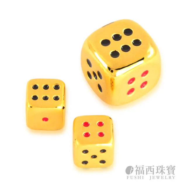 【福西珠寶】黃金擺件 彩色小骰子黃金擺件 仿真立體迷你骰子造型 可愛收藏擺件 (金重0.29錢正負0.03錢)