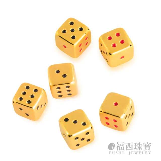 【福西珠寶】黃金擺件 彩色小骰子黃金擺件 仿真立體迷你骰子造型 可愛收藏擺件 (金重0.28錢正負0.03錢)