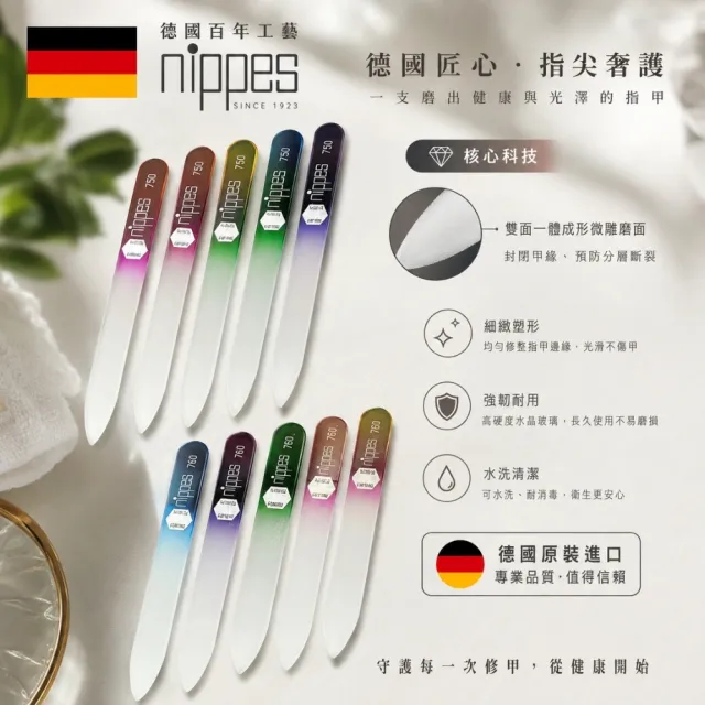 【Nippes Solingen 尼佩斯索林根】nippes德國極緻鋼化隨身輕巧水晶玻璃磨棒