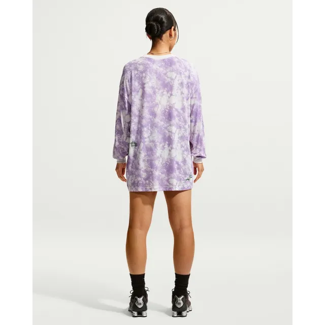 【NIKE 耐吉】長袖上衣 女 AS W NSW OS LS TEE 運動 休閒 寬鬆 紫 (IW1215544)