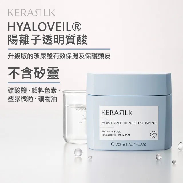 【KERASILK】水誘晶漾髮膜200ml☆絲馭洸特殊個別處方(乾性缺水及受損髮適用/補水保濕修護/減少斷裂/禮物)