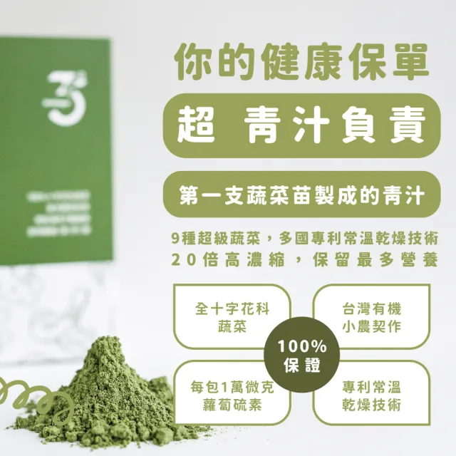 【Dr. Ginger 薑博士】超青汁30包/盒(花椰菜苗/羽衣甘藍/蘿蔔硫素)
