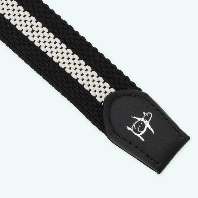 【Munsingwear】企鵝牌 男款黑色  雙面彈性網布皮帶 MGYJ0201