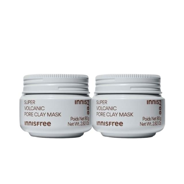 【innisfree】超級火山泥毛孔潔淨面膜 80g (2入組/毛孔吸塵器/水楊酸/控油)