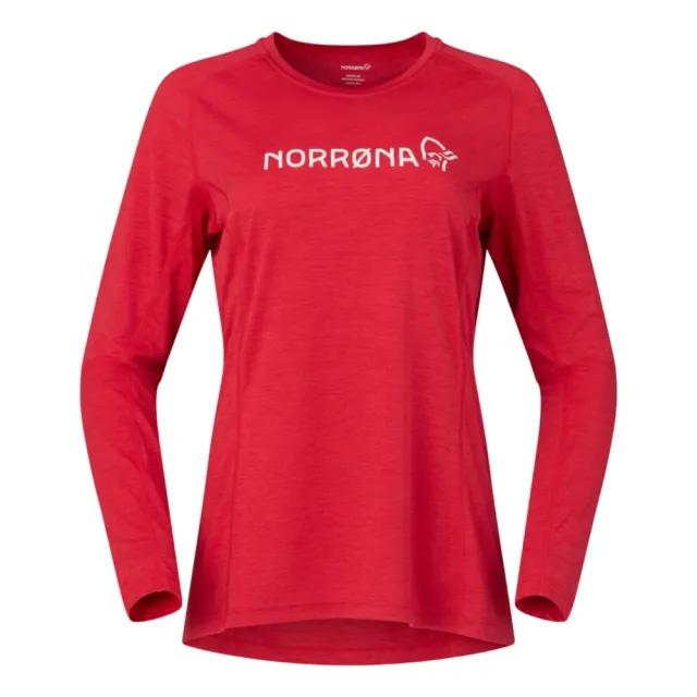 【NORRONA】fjora equaliser lightweight 長袖圓領上衣 女款 (光環紅/布列塔尼藍+水霧藍/鯨魚灰+淺駝色)