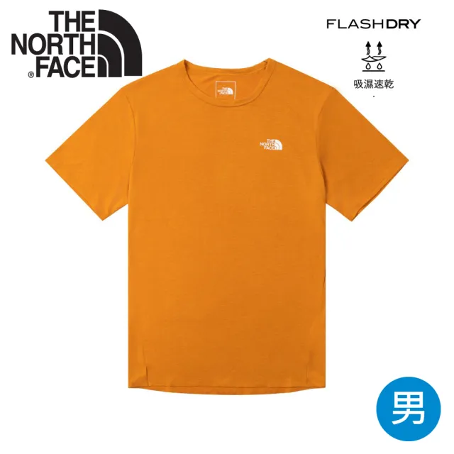 【The North Face】男 吸濕排汗短袖圓領T AP《橘》8BYJ/吸濕排汗短袖T恤/圓領/運動休閒上衣