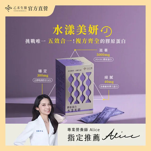 【Yiherb 乙禾生醫】PO-OG 膠原蛋白|冰晶番茄|膠原蛋白胜肽|NMN|啤酒酵母|彈力蛋白|水漾美妍