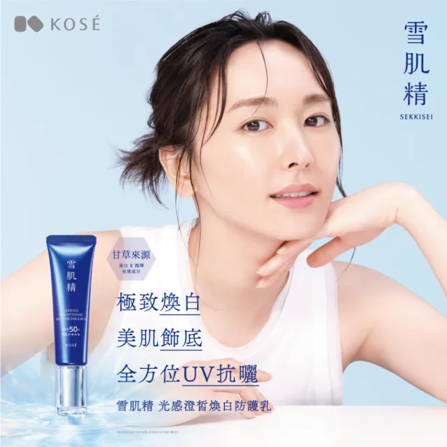 【KOSE 高絲】雪肌精 光感澄皙煥白防護乳35g+薏透露14mL