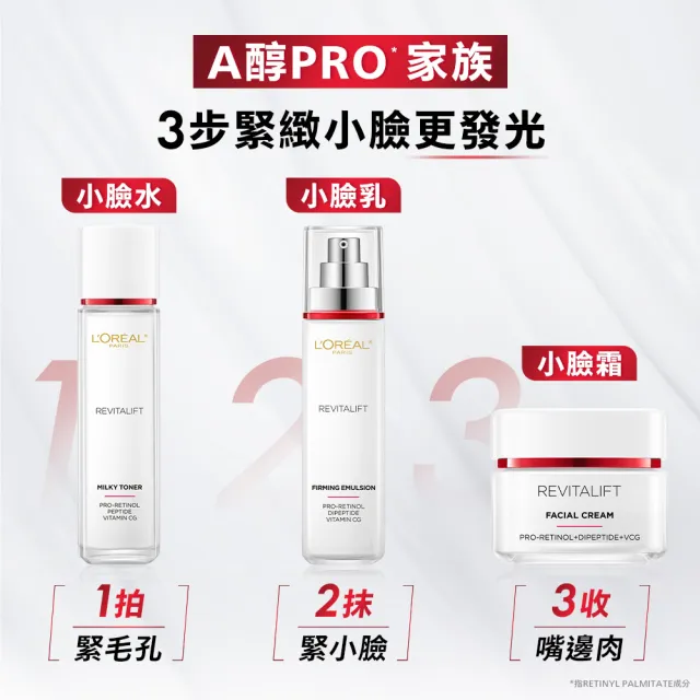 【L’OREAL Paris 巴黎萊雅】活力緊緻專研抗皺修護乳霜50ml_2入組(A醇PRO小臉霜)