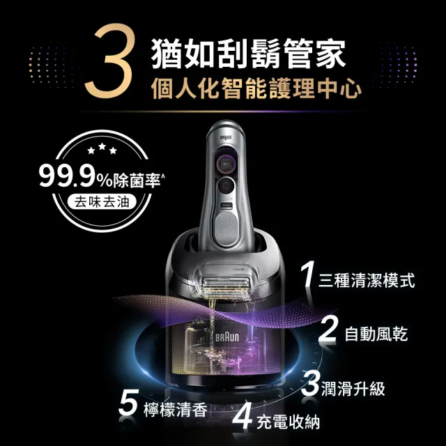 【BRAUN 百靈】9系列 PRO+ 旗艦電動刮鬍刀/電鬍刀 附收納盒+智慧清潔充電座☆(9660cc)