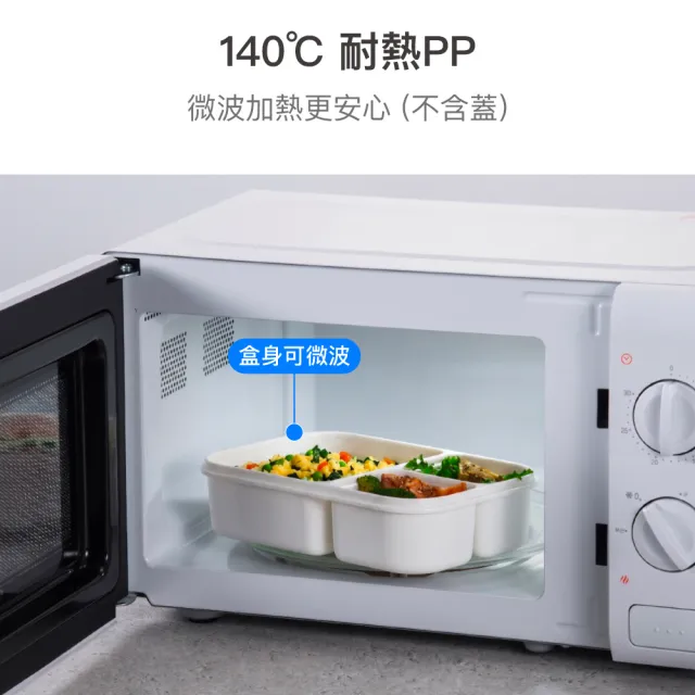 【LocknLock 樂扣樂扣】官方直營 耐熱PP三分隔便當盒 980ml/綠