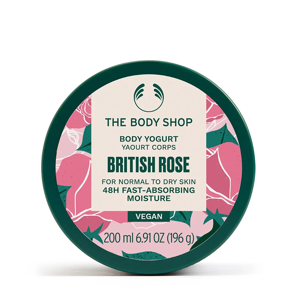 【THE BODY SHOP 美體小舖】英皇玫瑰嫩膚保水美肌優格-200ML(潤膚乳/身體乳)