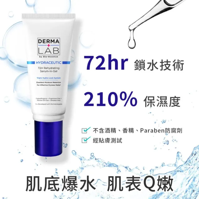 【DermaLab 德美醫研】72H保濕爆水精華霜45g(3入組)