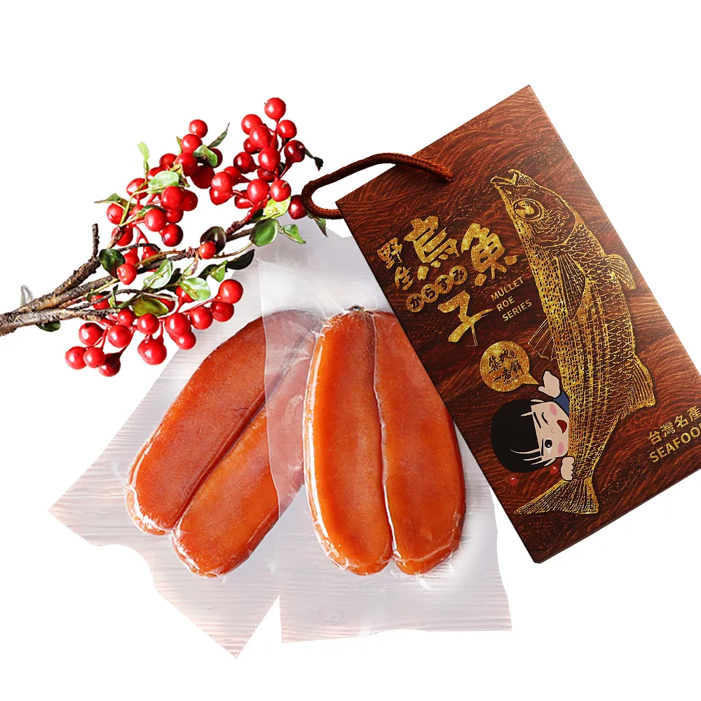 【築地一番鮮-買二送二】嚴選口湖頭等獎野生烏魚子5兩x2片(加贈2片.共4片.附禮盒2個)