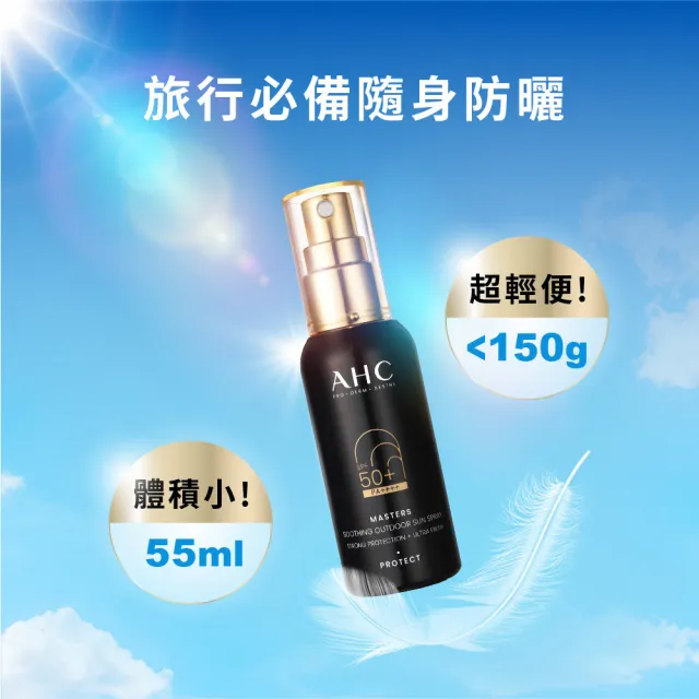 【AHC】極致防禦舒緩防曬噴霧55ml_2入(不沾手/不黏膩/旅行必備/戶外活動)