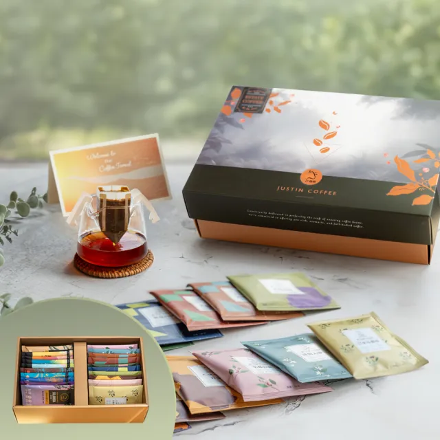 咖啡森林濾泡禮盒-二十個莊園綜合x2盒 (10gx20包/盒.共40包.附提袋及卡片.含巴拿馬藝妓)中秋禮盒;中秋送禮
