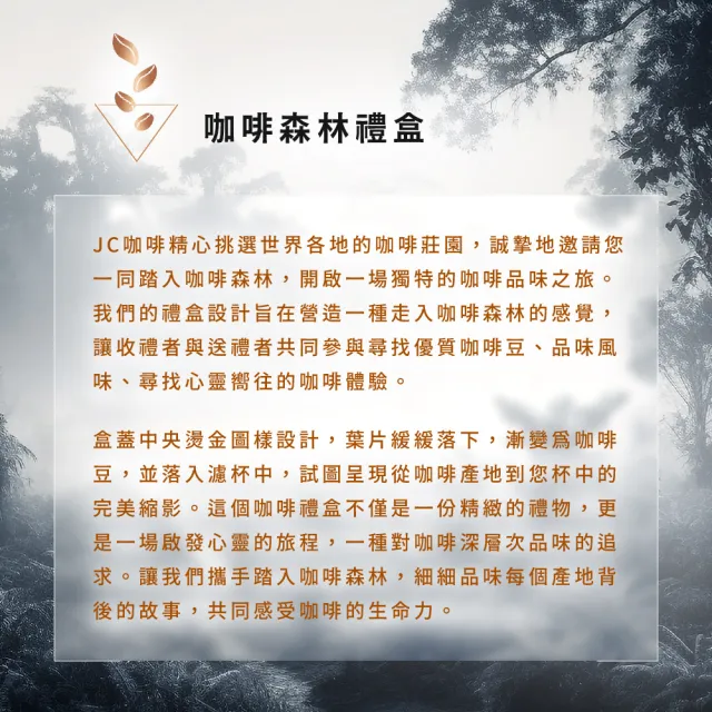 咖啡森林濾泡禮盒-二十個莊園綜合x3盒 (10gx20包/盒.共60包.附提袋及卡片.含巴拿馬藝妓)中秋禮盒;中秋送禮