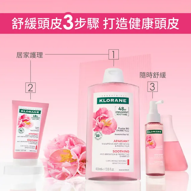 【KLORANE 蔻蘿蘭】官方直營 速效舒敏洗髮精400ml 3入組