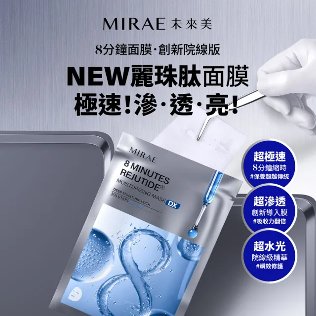 【MIRAE 未來美】8分鐘麗珠肽面膜10盒囤貨組 (保濕x4+修護x3+淨白x3)