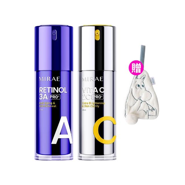 【MIRAE 未來美】PRO+早C晚A★(3A A醇煥膚緊緻精華+2C 維他命C美白淡斑精華)