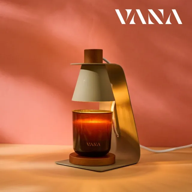 【VANA】極簡北歐香氛暖燈｜無火安全融蠟擴香｜可調光定時｜附木底座調高度｜Kos no.7 溫暖灰｜秋季香氛賞