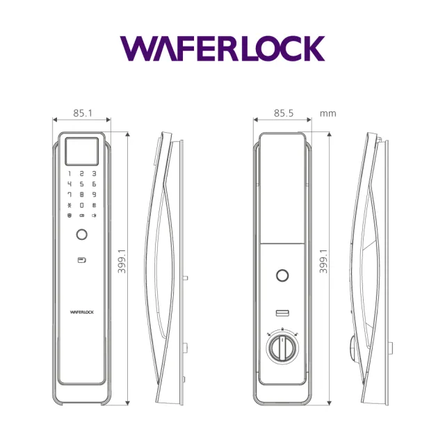【WAFERLOCK 維夫拉克】L901推拉式掌靜脈電子鎖(掌靜脈+指紋+卡片+密碼+鑰匙-含原廠標準安裝)