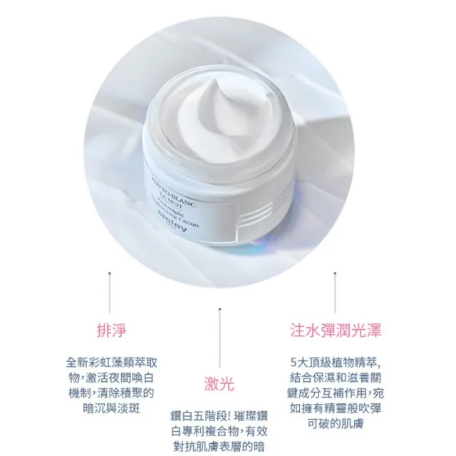 【Sisley 希思黎】官方直營 璀璨鑽白夜間水光晶凝露50ml(乳霜/美白/淡斑/提亮)