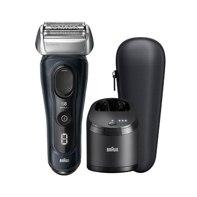 【BRAUN 百靈】8系列PRO 智美音波電動刮鬍刀/電鬍刀 清潔座組 德國製造(8563cc)