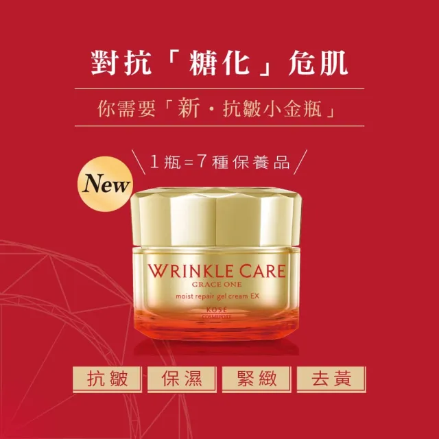【KOSE 極上活妍】凍齡撫紋抗皺凝霜EX100g 2入(二代抗皺小金瓶/保濕霜/修護霜)