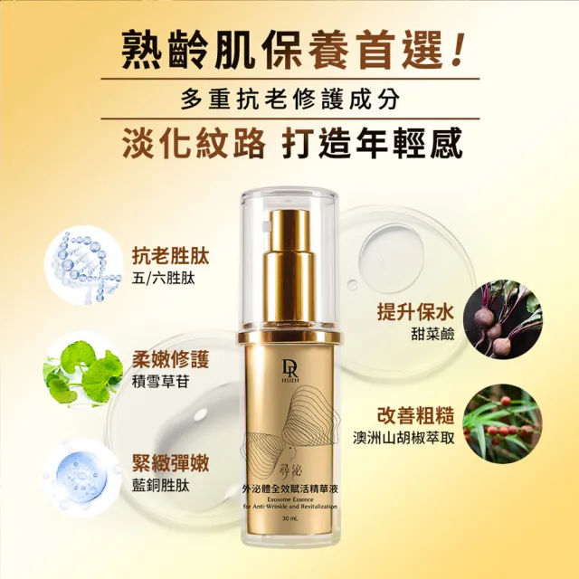 【Dr.Hsieh 達特醫】外泌體全效賦活組(人源外泌體/精華液30ml+精華乳30ml/官方直營)