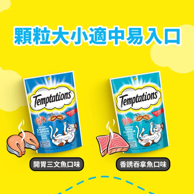 【TEMPTATIONS 喵愛餡】貓點心 75g/60g*12入(寵物/貓零食/貓食/貓餡餅/貓餅乾)