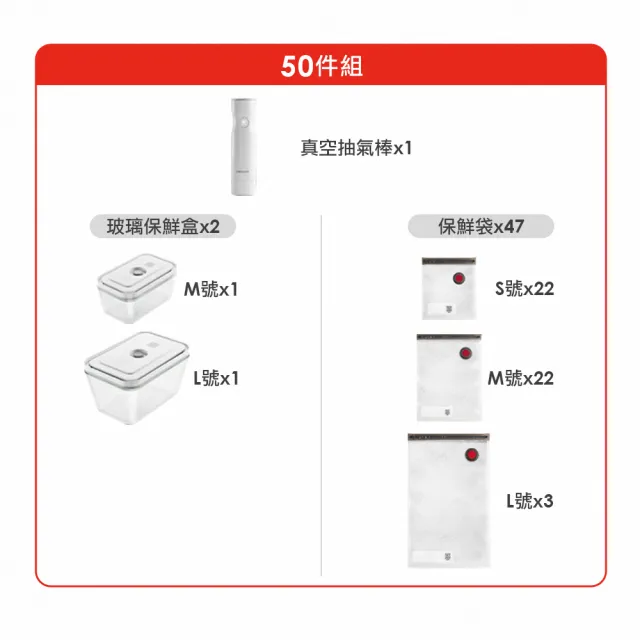【ZWILLING 德國雙人】FRESH & SAVE真空保鮮澎湃囤貨50件組(德國雙人牌集團官方直營)