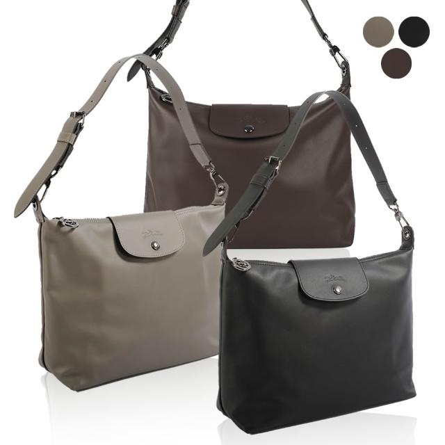 【LONGCHAMP】Le Pliage Xtra Hobo質感牛皮半月型肩背包(任選)
