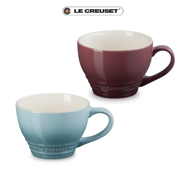 【Le Creuset】瓷器卡布奇諾杯400ml(無花果/海洋之花 2色選1)