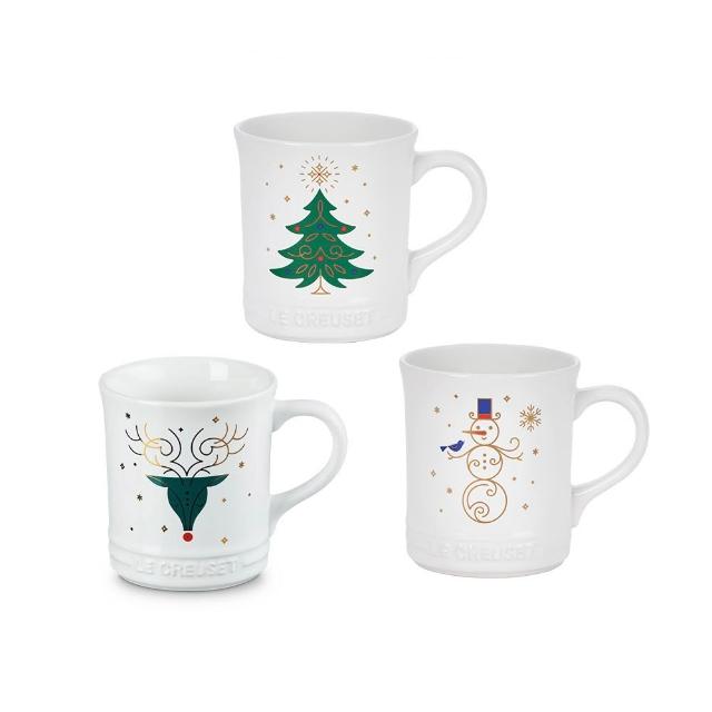 【Le Creuset】瓷器歡樂耶誕馬克杯400ml(耶誕樹/雪人/馴鹿 3款選1)