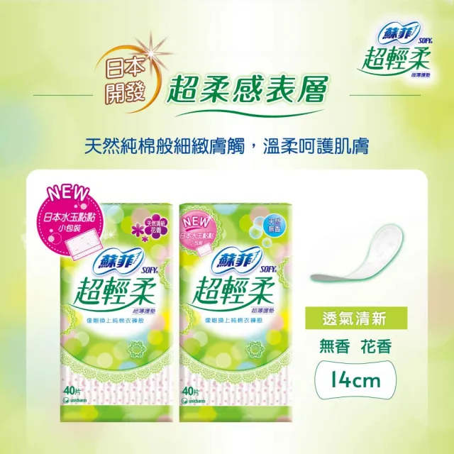 【Sofy 蘇菲】瞬吸加長無香/有香護墊/清新涼感護墊/天然原生棉護墊/超輕柔護墊(14cm/175cm 共198-392片)