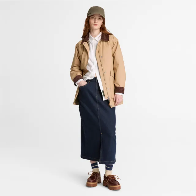 【Timberland】女款藍色天絲™牛仔長裙(0YH5AH87)