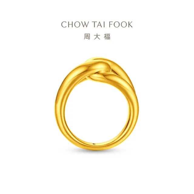 【周大福】網路限定款 簡約線條雙環 黃金戒指_計價黃金(9月新品/港圍15號)