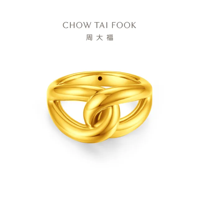 【周大福】網路限定款 簡約線條雙環 黃金戒指_計價黃金(9月新品/港圍15號)