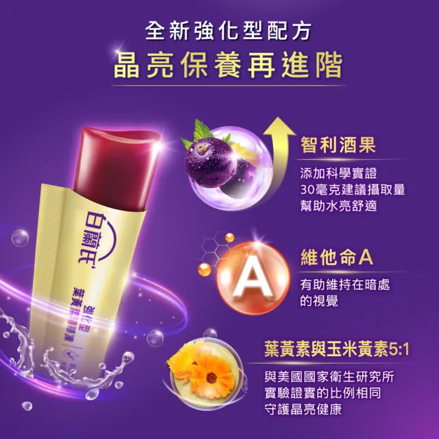 【白蘭氏】強化型葉黃素精華凍15g*15入*6盒 共90入(專利智利酒果30毫克 幫助水亮舒適)