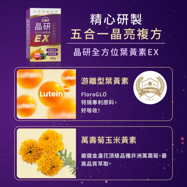 【白蘭氏】官方直營 晶研全方位葉黃素EX 60錠X8瓶(共480錠 金盞花/蝦紅素 強化型葉黃素 沈春華推薦)