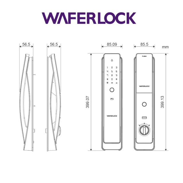 【WAFERLOCK 維夫拉克】L900推拉式電子鎖(指紋+卡片+密碼+鑰匙-含原廠標準安裝)