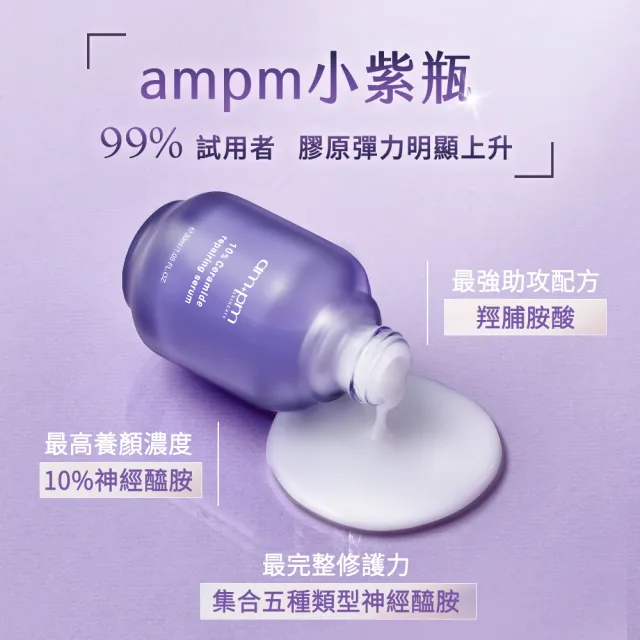 【ampm 牛爾】速效鎖水組★10%神經醯胺修護精華30ml+5% B5藍銅舒緩保濕精華30ml(醫美必備/保濕/臉部保養)
