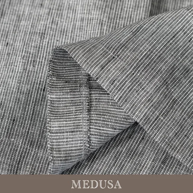 【MEDUSA 曼度莎】現貨-霧灰亞麻排釦圓領傘擺上衣（M-XL）｜女短上衣 亞麻上衣 休閒穿搭