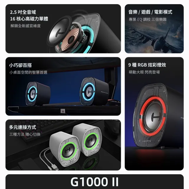 【EDIFIER】G1000 II  2.0電競藍牙遊戲喇叭