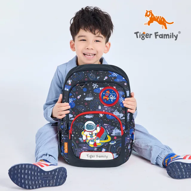 【Tiger Family】捷樂超輕量護脊書包-(中低年級110-140CM適用 穩站不倒大容量)