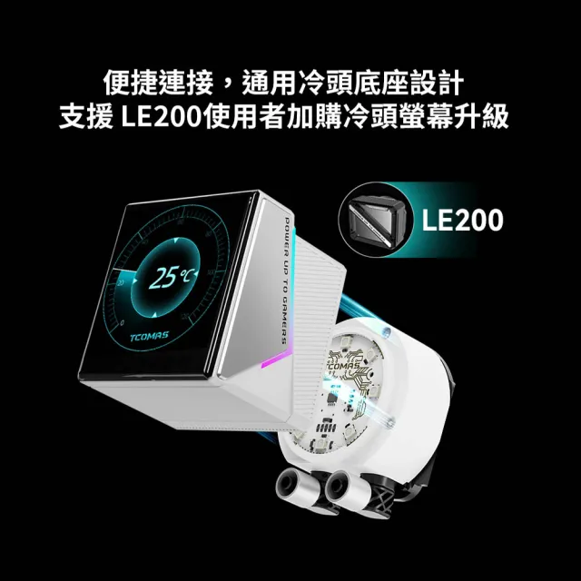 【TCOMAS】鈦鉭 ANGL 360 ARGB CPU一體式水冷散熱器 黑色/白色 (自訂動態顯示/高效能水泵/加厚冷排)